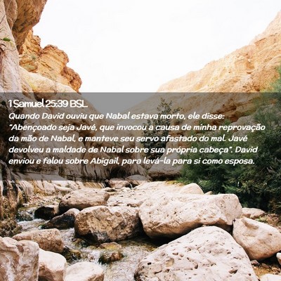 Picture 02 - 1 Samuel 25:39 BSL - Quando David ouviu que Nabal estava morto, ele - Bible Verse Picture