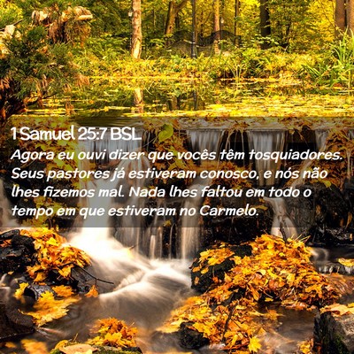 Picture 02 - 1 Samuel 25:7 BSL - Agora eu ouvi dizer que vocês têm tosquiadores. - Bible Verse Picture