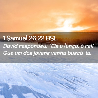Picture 02 - 1 Samuel 26:22 BSL - David respondeu: “Eis a lança, ó rei! Que um - Bible Verse Picture