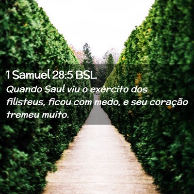 Picture 02 - 1 Samuel 28:5 BSL - Quando Saul viu o exército dos filisteus, ficou - Bible Verse Picture