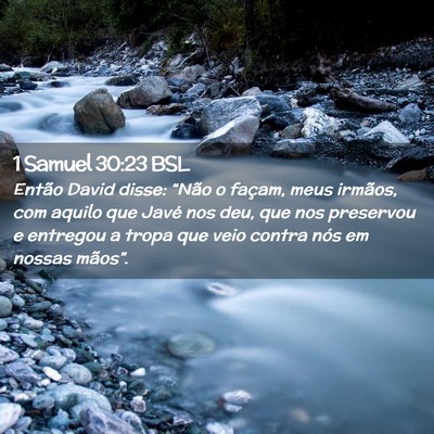 Picture 02 - 1 Samuel 30:23 BSL - Então David disse: “Não o façam, meus - Bible Verse Picture