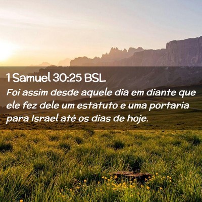 Picture 02 - 1 Samuel 30:25 BSL - Foi assim desde aquele dia em diante que ele fez - Bible Verse Picture