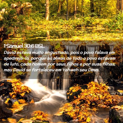 Picture 02 - 1 Samuel 30:6 BSL - David estava muito angustiado, pois o povo falava - Bible Verse Picture