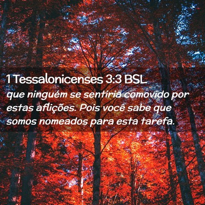 Picture 02 - 1 Tessalonicenses 3:3 BSL - que ninguém se sentiria comovido por estas - Bible Verse Picture