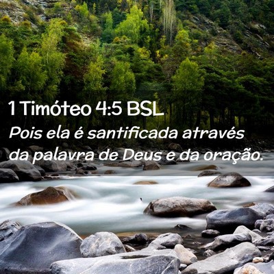 Picture 02 - 1 Timóteo 4:5 BSL - Pois ela é santificada através da palavra de - Bible Verse Picture