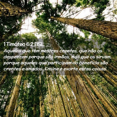 Picture 02 - 1 Timóteo 6:2 BSL - Aqueles que têm mestres crentes, que não os - Bible Verse Picture