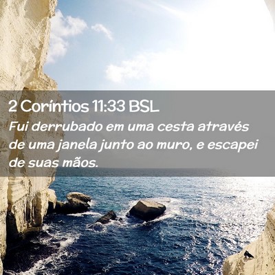 Picture 02 - 2 Coríntios 11:33 BSL - Fui derrubado em uma cesta através de uma janela - Bible Verse Picture