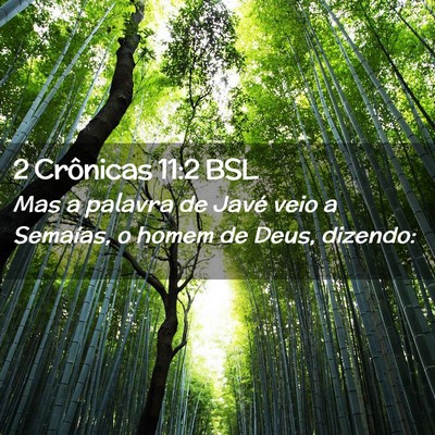 Picture 02 - 2 Crônicas 11:2 BSL - Mas a palavra de Javé veio a Semaías, o homem - Bible Verse Picture