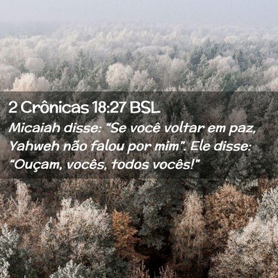 Picture 02 - 2 Crônicas 18:27 BSL - Micaiah disse: “Se você voltar em paz, Yahweh - Bible Verse Picture