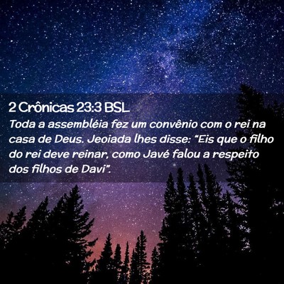 Picture 02 - 2 Crônicas 23:3 BSL - Toda a assembléia fez um convênio com o rei na - Bible Verse Picture
