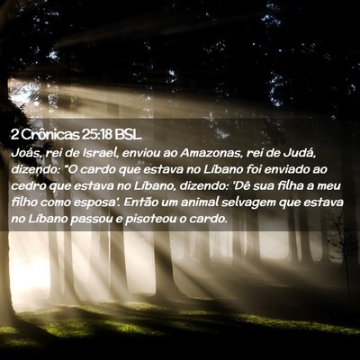 Picture 02 - 2 Crônicas 25:18 BSL - Joás, rei de Israel, enviou ao Amazonas, rei de - Bible Verse Picture