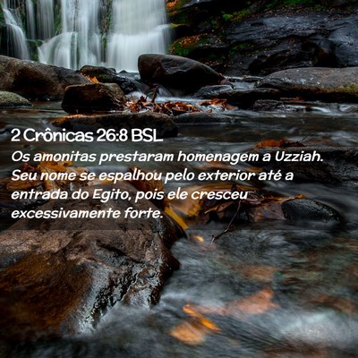Picture 02 - 2 Crônicas 26:8 BSL - Os amonitas prestaram homenagem a Uzziah. Seu - Bible Verse Picture