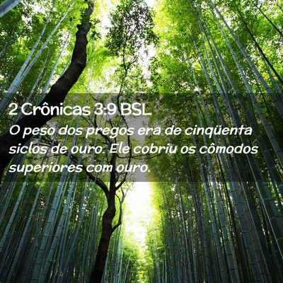 Picture 02 - 2 Crônicas 3:9 BSL - O peso dos pregos era de cinqüenta siclos de - Bible Verse Picture