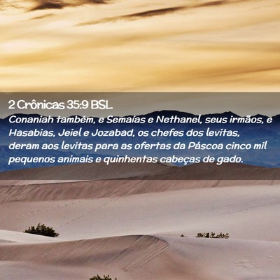 Picture 02 - 2 Crônicas 35:9 BSL - Conaniah também, e Semaías e Nethanel, seus - Bible Verse Picture