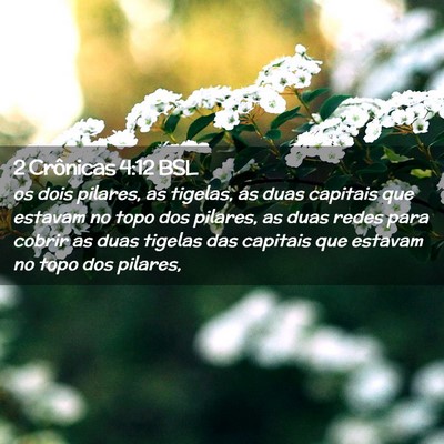 Picture 02 - 2 Crônicas 4:12 BSL - os dois pilares, as tigelas, as duas capitais que - Bible Verse Picture