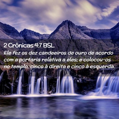 Picture 02 - 2 Crônicas 4:7 BSL - Ele fez os dez candeeiros de ouro de acordo com a - Bible Verse Picture