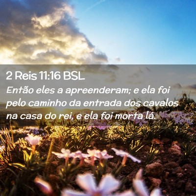 Picture 02 - 2 Reis 11:16 BSL - Então eles a apreenderam; e ela foi pelo caminho - Bible Verse Picture