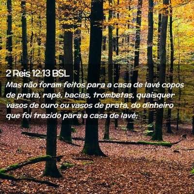 Picture 02 - 2 Reis 12:13 BSL - Mas não foram feitos para a casa de Iavé copos - Bible Verse Picture
