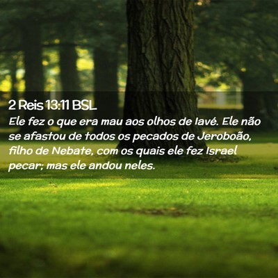 Picture 02 - 2 Reis 13:11 BSL - Ele fez o que era mau aos olhos de Iavé. Ele - Bible Verse Picture