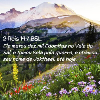 Picture 02 - 2 Reis 14:7 BSL - Ele matou dez mil Edomitas no Vale do Sal, e - Bible Verse Picture
