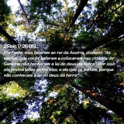 Picture 02 - 2 Reis 17:26 BSL - Portanto, eles falaram ao rei da Assíria, - Bible Verse Picture