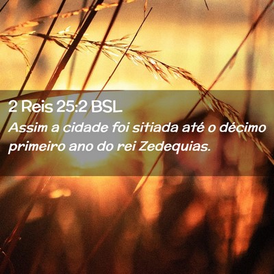 Picture 02 - 2 Reis 25:2 BSL - Assim a cidade foi sitiada até o décimo - Bible Verse Picture