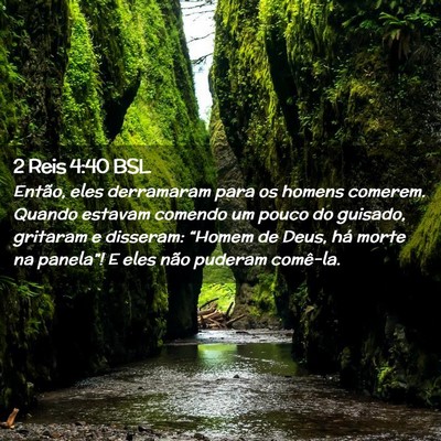 Picture 02 - 2 Reis 4:40 BSL - Então, eles derramaram para os homens comerem. - Bible Verse Picture
