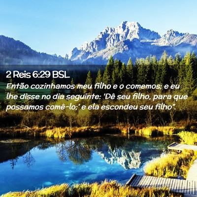 Picture 02 - 2 Reis 6:29 BSL - Então cozinhamos meu filho e o comemos; e eu lhe - Bible Verse Picture