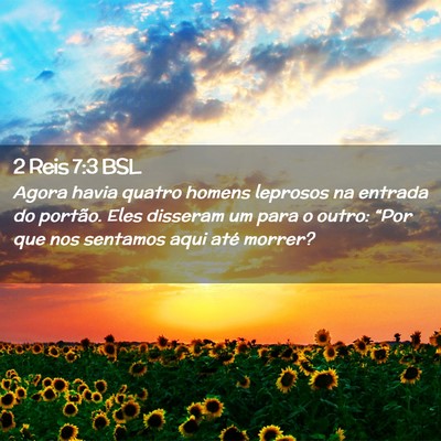 Picture 02 - 2 Reis 7:3 BSL - Agora havia quatro homens leprosos na entrada do - Bible Verse Picture