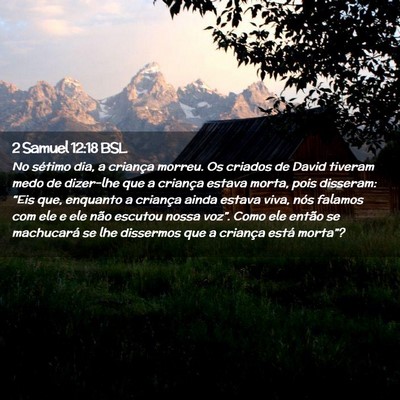 Picture 02 - 2 Samuel 12:18 BSL - No sétimo dia, a criança morreu. Os criados de - Bible Verse Picture