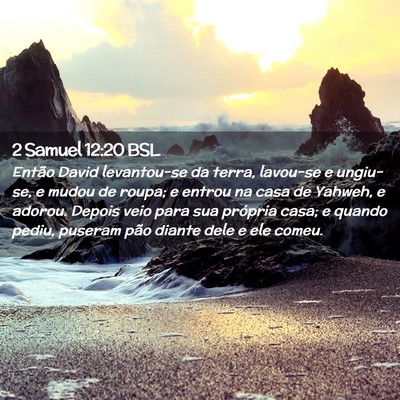 Picture 02 - 2 Samuel 12:20 BSL - Então David levantou-se da terra, lavou-se e - Bible Verse Picture