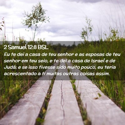 Picture 02 - 2 Samuel 12:8 BSL - Eu te dei a casa de teu senhor e as esposas de - Bible Verse Picture