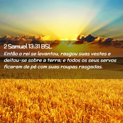 Picture 02 - 2 Samuel 13:31 BSL - Então o rei se levantou, rasgou suas vestes e - Bible Verse Picture