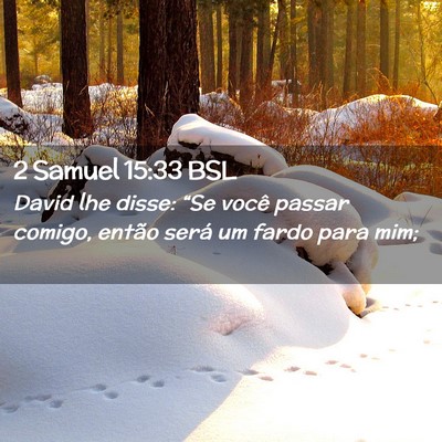 Picture 02 - 2 Samuel 15:33 BSL - David lhe disse: “Se você passar comigo, - Bible Verse Picture
