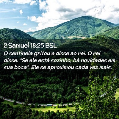 Picture 02 - 2 Samuel 18:25 BSL - O sentinela gritou e disse ao rei. O rei disse: - Bible Verse Picture
