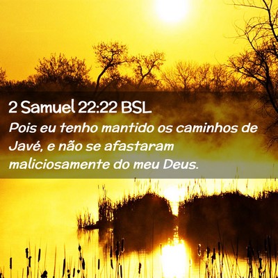 Picture 02 - 2 Samuel 22:22 BSL - Pois eu tenho mantido os caminhos de Javé, e - Bible Verse Picture