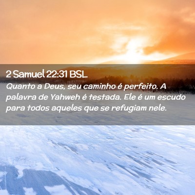 Picture 02 - 2 Samuel 22:31 BSL - Quanto a Deus, seu caminho é perfeito. A palavra - Bible Verse Picture