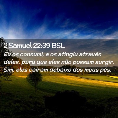 Picture 02 - 2 Samuel 22:39 BSL - Eu os consumi, e os atingiu através deles, para - Bible Verse Picture