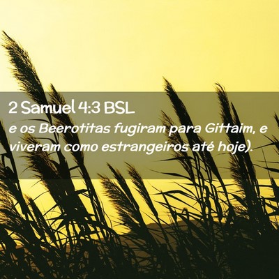 Picture 02 - 2 Samuel 4:3 BSL - e os Beerotitas fugiram para Gittaim, e viveram - Bible Verse Picture