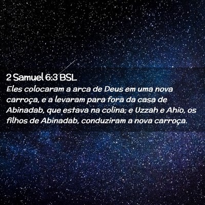 Picture 02 - 2 Samuel 6:3 BSL - Eles colocaram a arca de Deus em uma nova - Bible Verse Picture