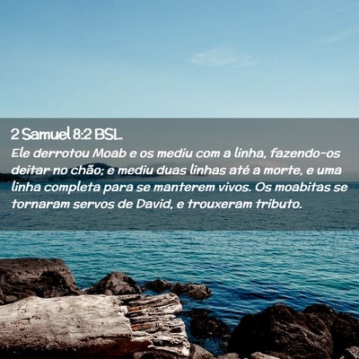 Picture 02 - 2 Samuel 8:2 BSL - Ele derrotou Moab e os mediu com a linha, - Bible Verse Picture