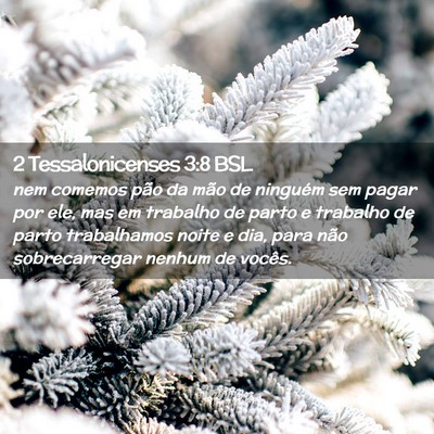 Picture 02 - 2 Tessalonicenses 3:8 BSL - nem comemos pão da mão de ninguém sem pagar - Bible Verse Picture