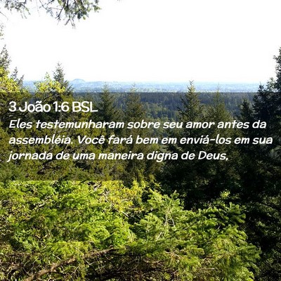 Picture 02 - 3 João 1:6 BSL - Eles testemunharam sobre seu amor antes da - Bible Verse Picture