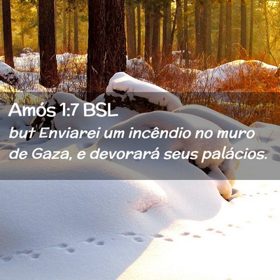Picture 02 - Amós 1:7 BSL - but Enviarei um incêndio no muro de Gaza, e - Bible Verse Picture