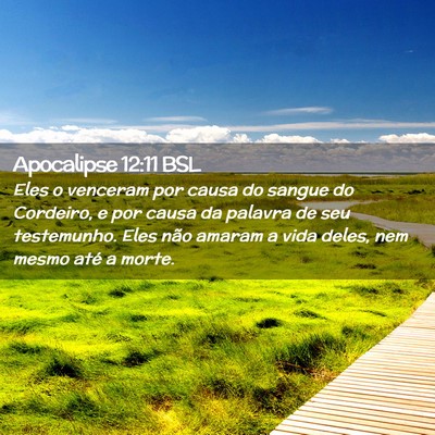 Picture 02 - Apocalipse 12:11 BSL - Eles o venceram por causa do sangue do Cordeiro, - Bible Verse Picture