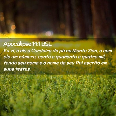 Picture 02 - Apocalipse 14:1 BSL - Eu vi, e eis o Cordeiro de pé no Monte Zion, e - Bible Verse Picture