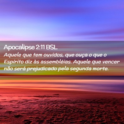Picture 02 - Apocalipse 2:11 BSL - Aquele que tem ouvidos, que ouça o que o - Bible Verse Picture