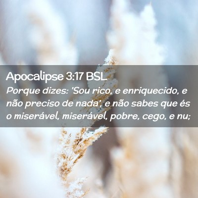 Picture 02 - Apocalipse 3:17 BSL - Porque dizes: 'Sou rico, e enriquecido, e não - Bible Verse Picture
