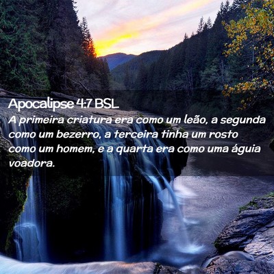Picture 02 - Apocalipse 4:7 BSL - A primeira criatura era como um leão, a segunda - Bible Verse Picture