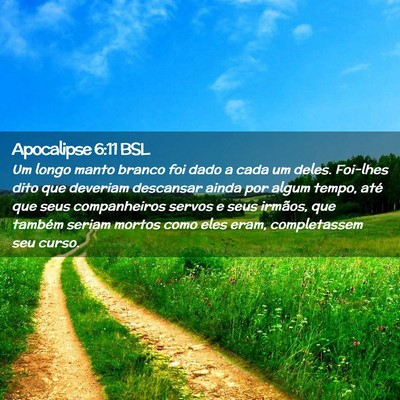 Picture 02 - Apocalipse 6:11 BSL - Um longo manto branco foi dado a cada um deles. - Bible Verse Picture
